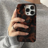 Retro Amber Leopard Print Phone Case for iPhone